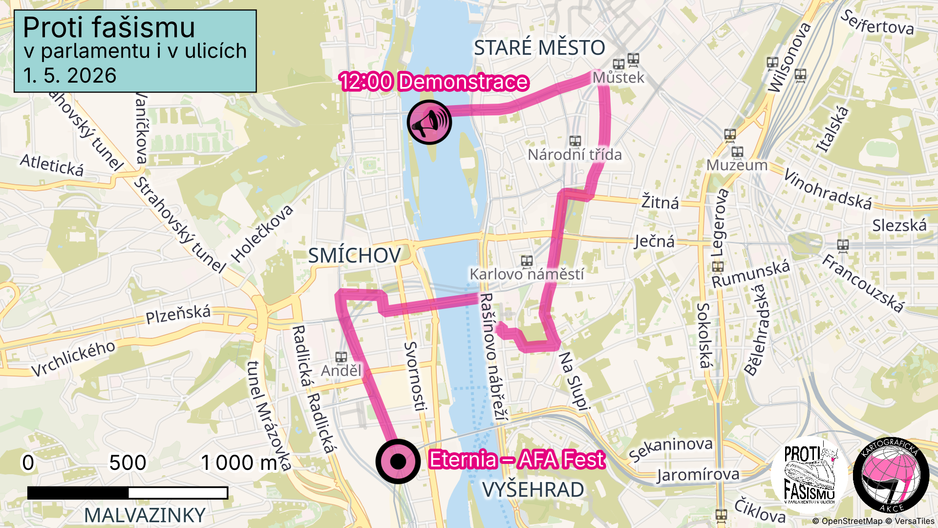 Mapa trasy pochodu
